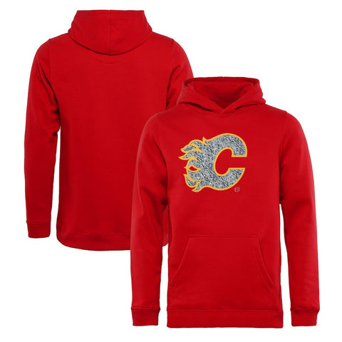 Calgary Flames   Youth Static Logo Pullover Hoodie - Red