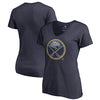 Buffalo Sabres   Women's Static Logo Plus Size V-Neck T-Shirt - Navy