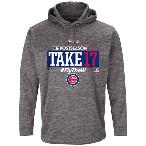 Chicago Cubs Majestic 2017 Postseason Authentic Collection Ultra Streak Fleece Pullover Hoodie