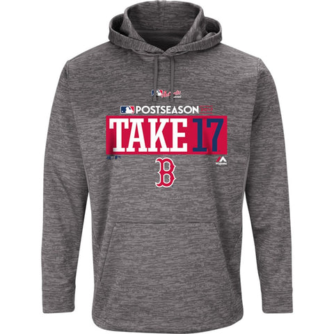 Boston Red Sox Majestic 2017 Postseason Authentic Collection Ultra Streak Fleece Pullover Hoodie