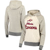 Atlanta Braves Soft as a Grape Women's Bio Washed Stripe Sleeve Pullover Hoodie