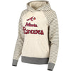 Atlanta Braves Soft as a Grape Women's Bio Washed Stripe Sleeve Pullover Hoodie