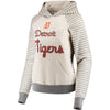 Detroit Tigers Soft as a Grape Women's Bio Washed Stripe Sleeve Pullover Hoodie