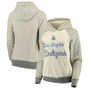 Los Angeles Dodgers Soft as a Grape Women's Bio Washed Stripe Sleeve Pullover Hoodie