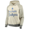 Los Angeles Dodgers Soft as a Grape Women's Bio Washed Stripe Sleeve Pullover Hoodie