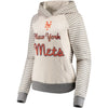 New York Mets Soft as a Grape Women's Bio Washed Stripe Sleeve Pullover Hoodie