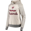 Washington Nationals Soft as a Grape Women's Bio Washed Stripe Sleeve Pullover Hoodie
