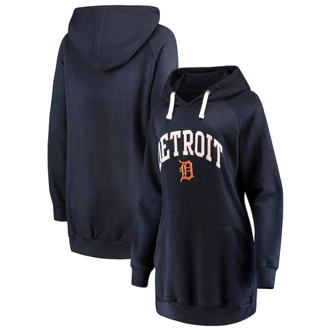 Detroit Tigers Soft as a Grape Women's Oversized French Terry Pullover Hoodie