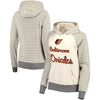 Baltimore Orioles Soft as a Grape Women's Bio Washed Stripe Sleeve Pullover Hoodie