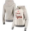 Detroit Tigers Soft as a Grape Women's Bio Washed Stripe Sleeve Pullover Hoodie