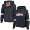 Detroit Tigers Soft As A Grape Women's Curvy Bio-Washed Full-Zip Plus Size Hoodie - Navy
