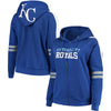 Kansas City Royals Soft As A Grape Women's Curvy Bio-Washed Full-Zip Plus Size Hoodie - Royal