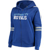 Kansas City Royals Soft As A Grape Women's Curvy Bio-Washed Full-Zip Plus Size Hoodie - Royal