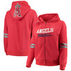 Los Angeles Angels Soft As A Grape Women's Curvy Bio-Washed Full-Zip Plus Size Hoodie - Red