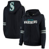 Seattle Mariners Soft As A Grape Women's Curvy Bio-Washed Full-Zip Plus Size Hoodie - Navy