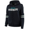 Seattle Mariners Soft As A Grape Women's Curvy Bio-Washed Full-Zip Plus Size Hoodie - Navy