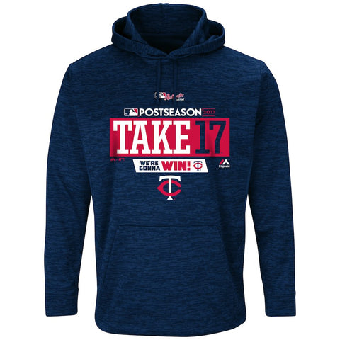 Minnesota Twins Majestic 2017 Postseason Authentic Collection Ultra Streak Fleece Pullover Hoodie