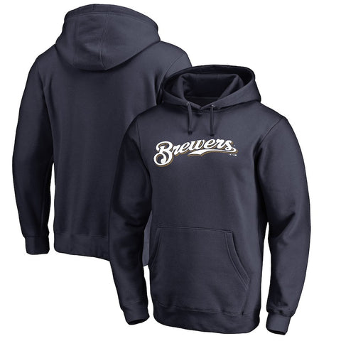 Milwaukee Brewers   Wordmark Big and Tall Pullover Hoodie