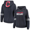 Cleveland Indians Soft As A Grape Women's Curvy Bio-Washed Full-Zip Plus Size Hoodie - Navy