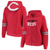 Cincinnati Reds Soft As A Grape Women's Curvy Bio-Washed Full-Zip Plus Size Hoodie - Red