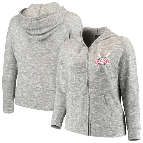 Boston Red Sox Soft as a Grape Women's Plus Size Hacci Full-Zip Hoodie