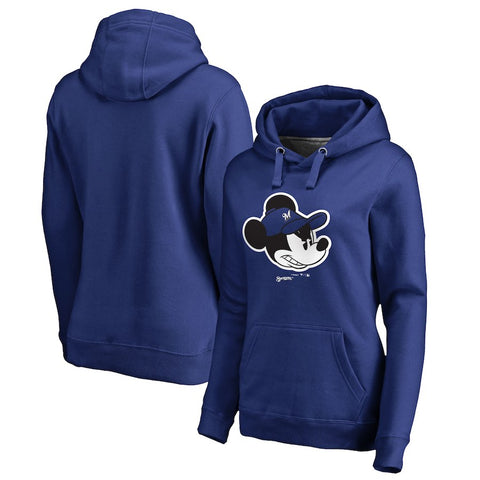 Milwaukee Brewers   Women's Disney Game Face Pullover Hoodie - Royal