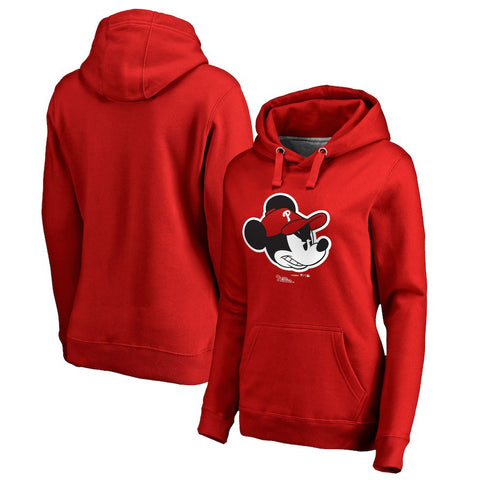 Philadelphia Phillies   Women's Disney Game Face Pullover Hoodie - Red