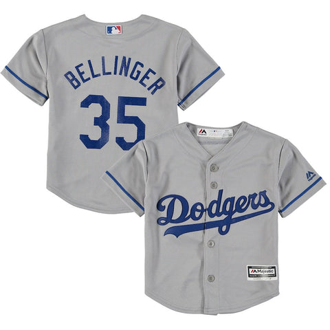 Cody Bellinger Los Angeles Dodgers Majestic Preschool Road Official Cool Base Player Jersey - Gray