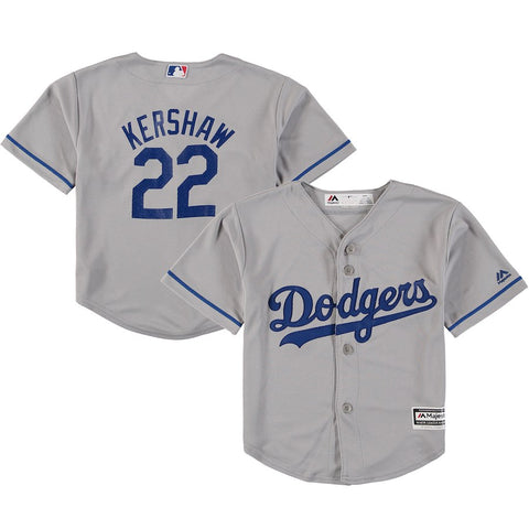 Clayton Kershaw Los Angeles Dodgers Majestic Preschool Road Official Cool Base Player Jersey - Gray