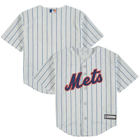 New York Mets Preschool Replica Team Jersey - White/Royal