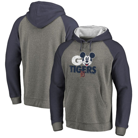 Detroit Tigers   Disney Rally Cry Tri-Blend Raglan Pullover Hoodie - Ash