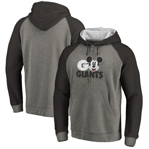 San Francisco Giants   Disney Rally Cry Tri-Blend Raglan Pullover Hoodie - Ash