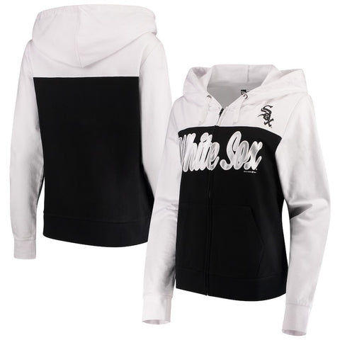 Chicago White Sox 5th & Ocean by New Era Women's French Terry Color Block Full-Zip Hoodie