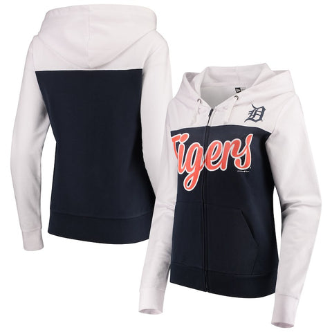 Detroit Tigers 5th & Ocean by New Era Women's French Terry Color Block Full-Zip Hoodie