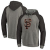 San Francisco Giants   Distressed Team Logo Tri-Blend Raglan Pullover Hoodie - Gray/Black