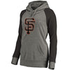 San Francisco Giants   Women's Distressed Team Logo Tri-Blend Plus Size Raglan Pullover Hoodie - Gray/Black