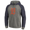 Detroit Tigers   Distressed Team Logo Tri-Blend Big & Tall Raglan Pullover Hoodie - Gray/Navy
