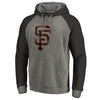 San Francisco Giants   Distressed Team Logo Tri-Blend Big & Tall Raglan Pullover Hoodie - Gray/Black