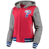 Philadelphia Phillies 5th & Ocean by New Era Women's French Terry Full-Zip Hoodie
