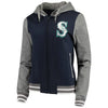 Seattle Mariners 5th & Ocean by New Era Women's French Terry Full-Zip Hoodie
