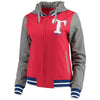 Texas Rangers 5th & Ocean by New Era Women's French Terry Full-Zip Hoodie