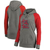 St. Louis Cardinals   Women's Distressed Team Logo Tri-Blend Raglan Pullover Hoodie - Gray/Red