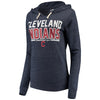 Cleveland Indians 5th & Ocean by New Era Women's Jersey Established Tri-Blend Pullover Hoodie - Navy