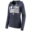 New York Yankees 5th & Ocean by New Era Women's Jersey Established Tri-Blend Pullover Hoodie - Navy