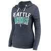 Seattle Mariners 5th & Ocean by New Era Women's Jersey Established Tri-Blend Pullover Hoodie - Navy