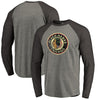 Chicago Blackhawks   Big & Tall Throwback Vintage Logo Tri-Blend Long Sleeve Raglan T-Shirt - Ash