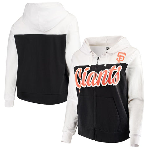 San Francisco Giants 5th & Ocean by New Era Women's Plus Size French Terry Color Block Full-Zip Hoodie
