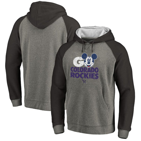 Colorado Rockies   Disney Rally Cry Tri-Blend Raglan Pullover Hoodie - Ash