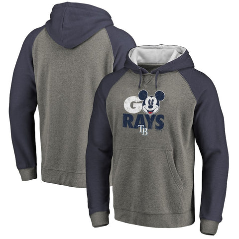 Tampa Bay Rays   Disney Rally Cry Tri-Blend Raglan Pullover Hoodie - Ash