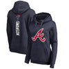 Dansby Swanson Atlanta Braves   Women's Backer Pullover Hoodie - Navy